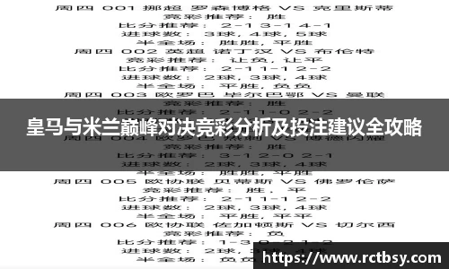 皇马与米兰巅峰对决竞彩分析及投注建议全攻略